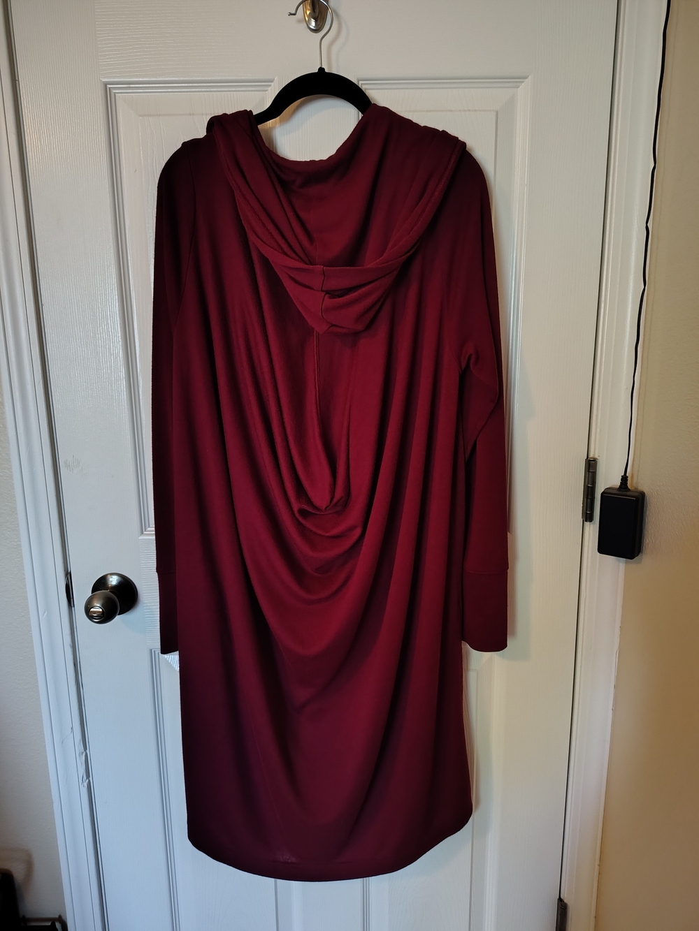 Athleta Hooded Longline Cardigan in Burgundy Size L